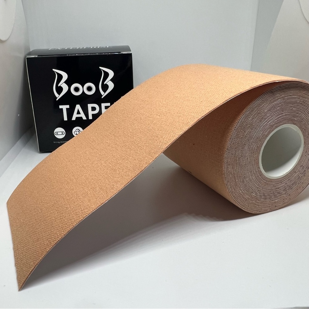 Boob Tape: Color - Cream, Size - 7.5cm*5m, Bra Size - C and D